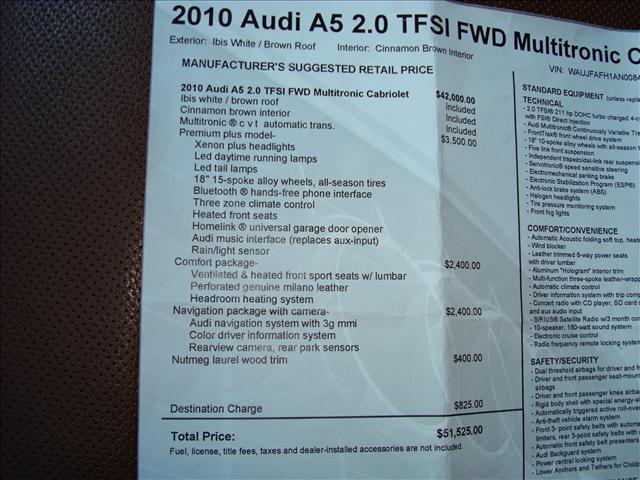 2010 Audi A5 4dr SR5 3.4L Auto 4WD