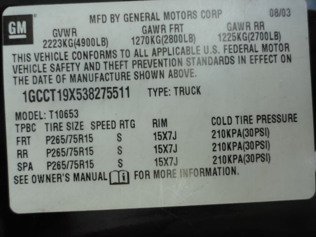 2003 Chevrolet S10 Handicap Lift And Control Leg 1 Owner