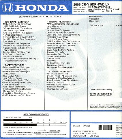 2006 Honda CR-V LS Truck