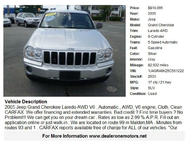 2005 Jeep Grand Cherokee Base W/nav.sys