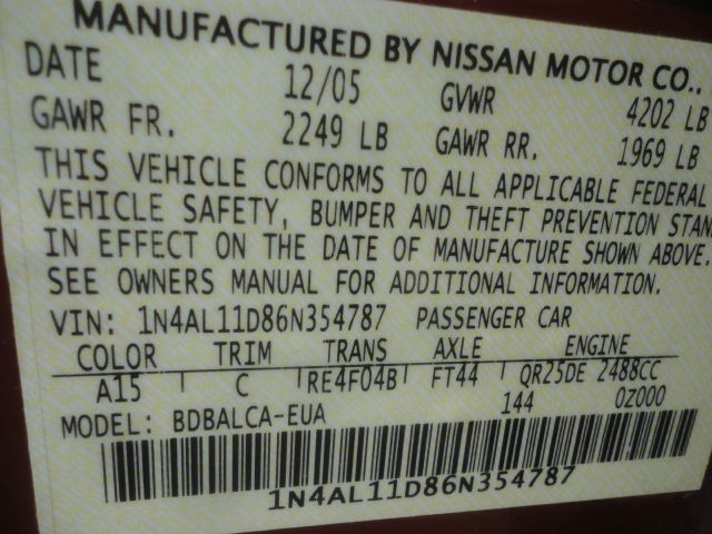 2006 Nissan Altima Unknown