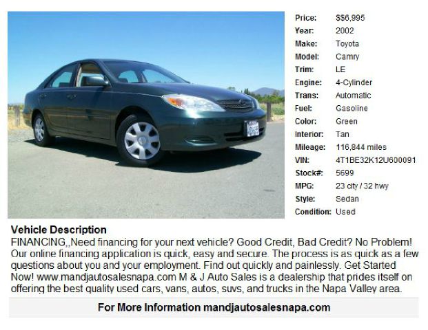 2002 Toyota Camry X