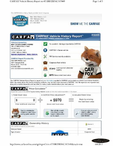 2010 Toyota Camry 3.5tl W/tech Pkg