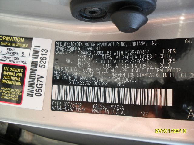 2007 Toyota Sienna Unknown