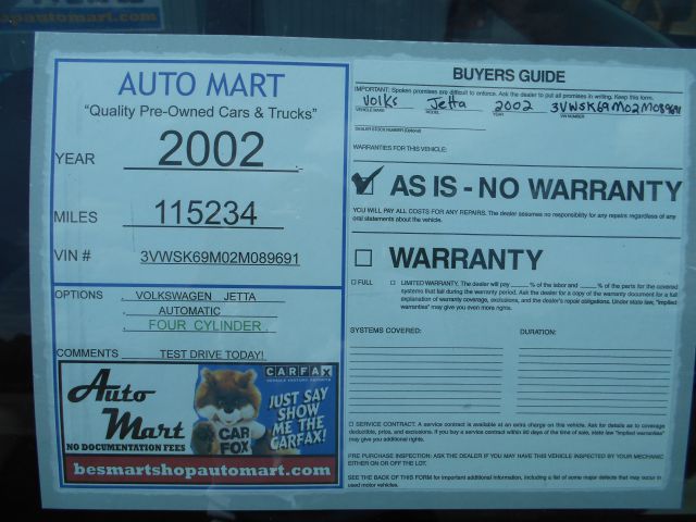 2002 Volkswagen Jetta Quad Cab 4x2 Shortbox XLT